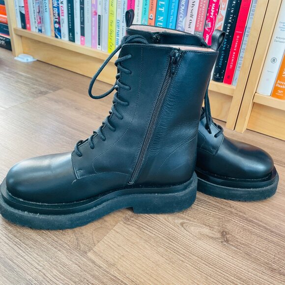 NWOT Emerson Fry Lug Sole Platform Black Boot Size 40 - Picture 6 of 12